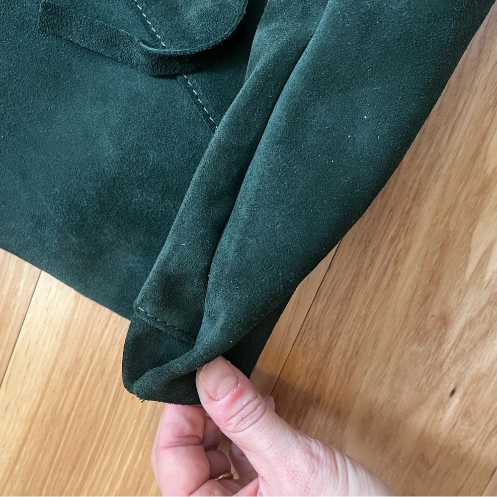 Genuine Green Suede Hobo Bag - Picture 6 of 7